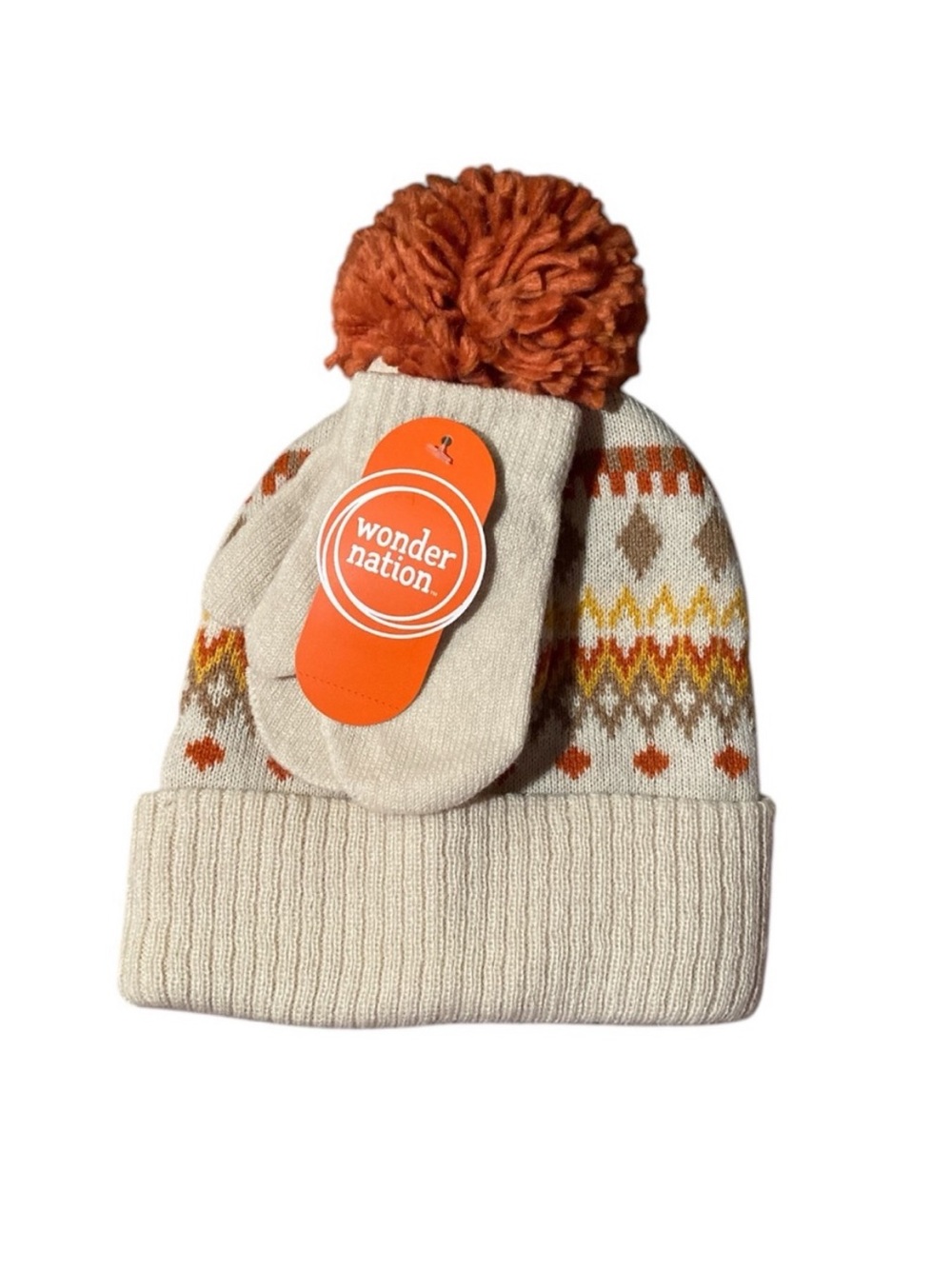 Wonder Nation Knit Beanie And Mittens Set